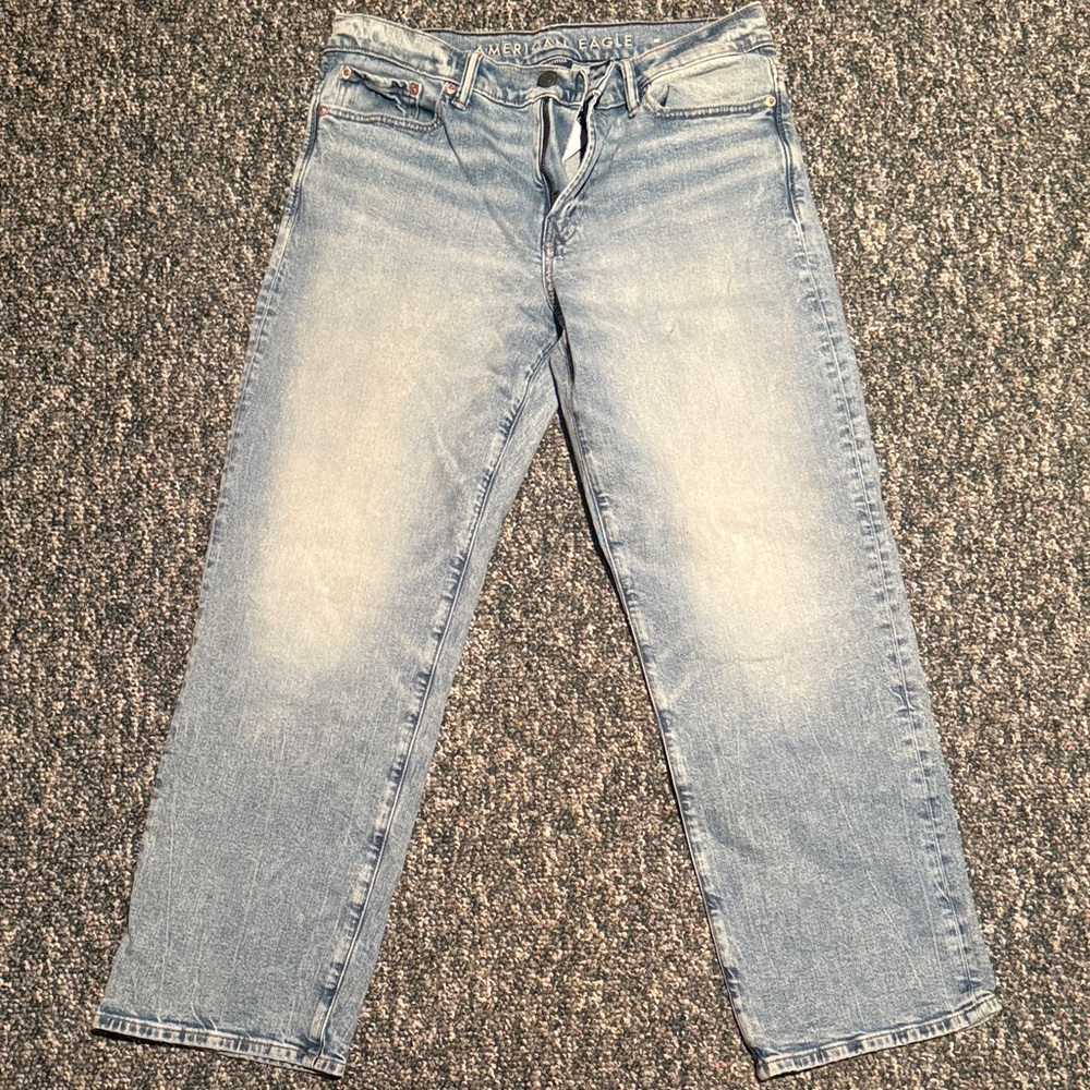 American Eagle Outfitters Men's Light Blue Straight Jeans